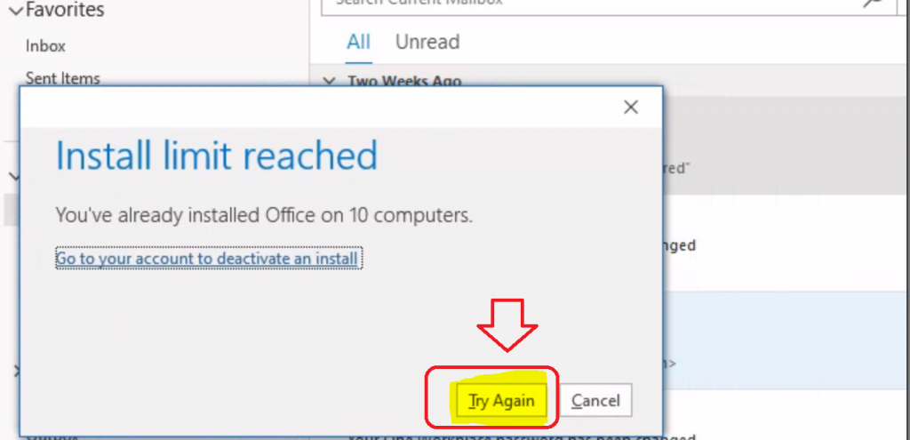 Deactivate Office Install Fix Install Limit Reached Already Error