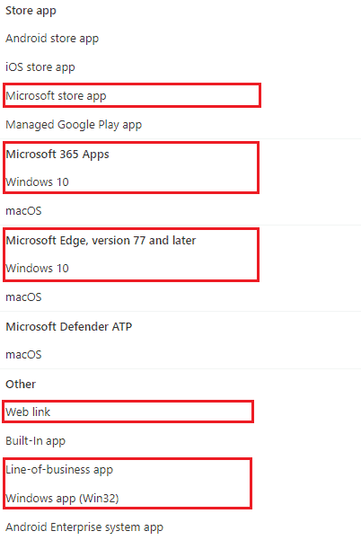 Windows 10 Intune App Deployment Support Help #2 - Intune supporrted app types for deployments on Windows 10 endpoints