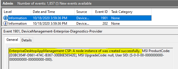 Windows 10 Intune App Deployment Support Help #2 - Tracking MSI app deployment using Windows Events