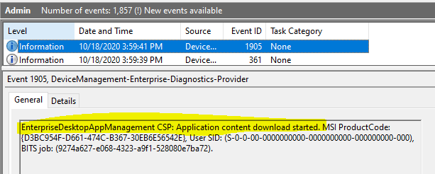 Easily track Windows 10 Intune App deployments from the Endpoint - Support Help #2 7 Easily track Windows 10 Intune App deployments from the Endpoint - Support Help #2 - Fig.7