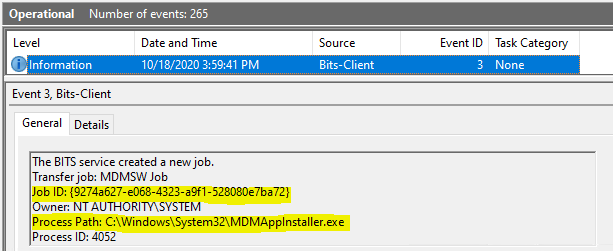 Windows 10 Intune App Deployment Support Help #2 - Tracking MSI app download using BITS-Client events