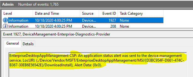 Easily track Windows 10 Intune App deployments from the Endpoint - Support Help #2 15 Easily track Windows 10 Intune App deployments from the Endpoint - Support Help #2 - Fig.14