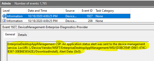 Windows 10 Intune App Deployment Support Help #2 - Tracking MSI app deployment using Windows Events