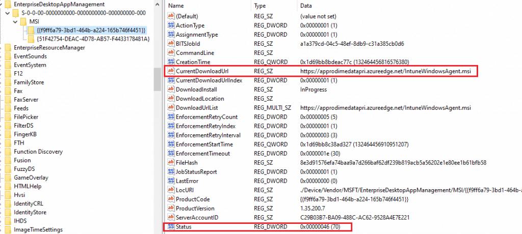 Windows 10 Intune App Deployment Support Help #2 - The IME agent is itself an MSI app package that gets deployed to the endpoints automatically if Intune evaluates there is a PS script or Win32 app deployment and the endpoint meets the prerequisites for IME.