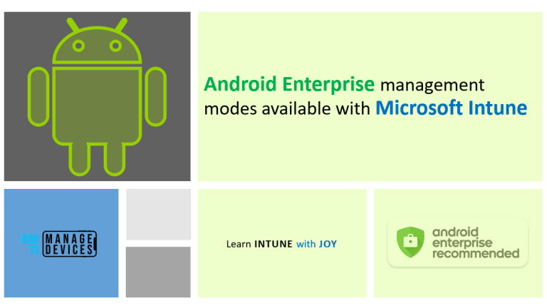 Android Enterprise management modes available with Intune