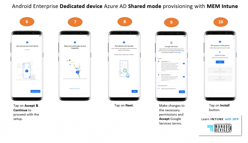 Device Provisioning Experience - Azure AD Shared Device mode with Android Enterprise Dedicated devices