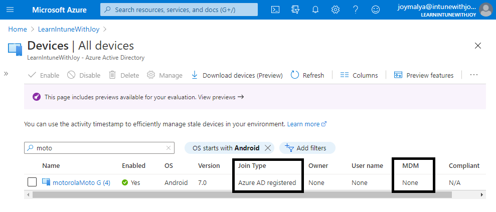 Azure AD Shared device mode provisioned device can be found in Azure AD devices with Join Type as Azure AD Regsitered.