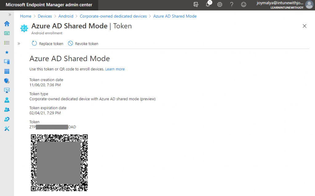 Provisioning an Android device in Azure AD Shared Device mode with Android Enterprise Dedicated devices - Share the QR Code and/or Token to Local IT members to let them provision devices.