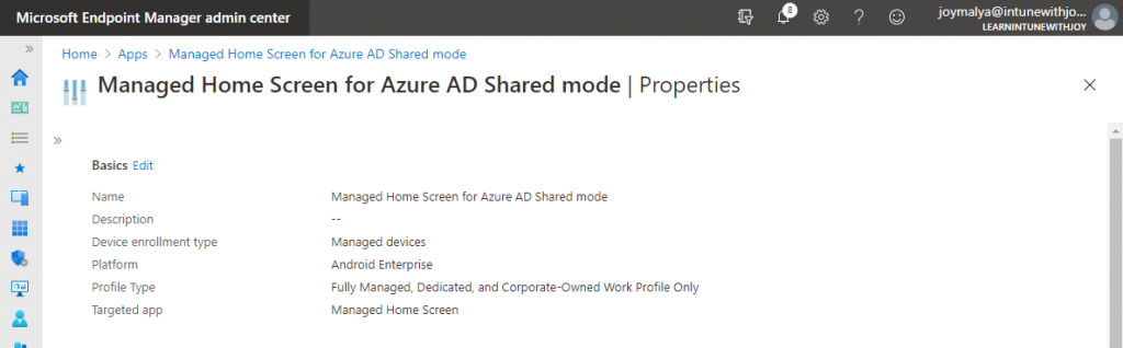 Android Enterprise Dedicated Devices in Azure AD Shared Device Mode - Learn Intune with Joy - Fig.7
