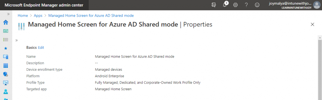 Configuring Managed Home Screen to support Azure AD Shared Device mode