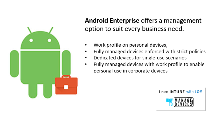 9 myths regarding the use of Android in Enterprise - Android Enterprise offers a management option to suit every business need.