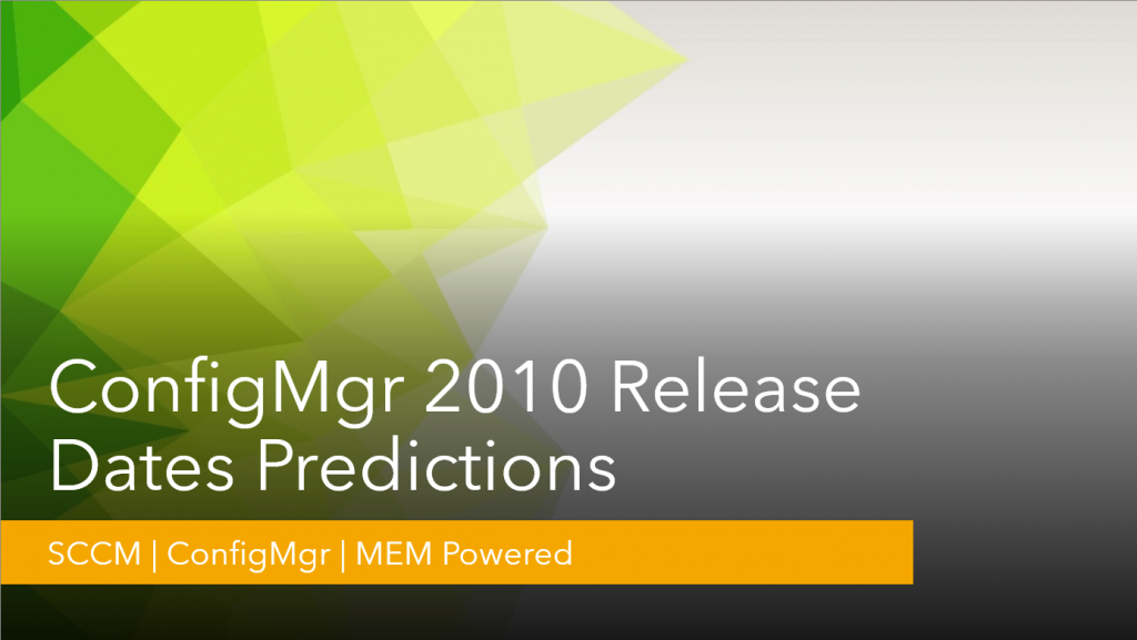 ConfigMgr 2010 Release Date Predictions | SCCM - Fig.1