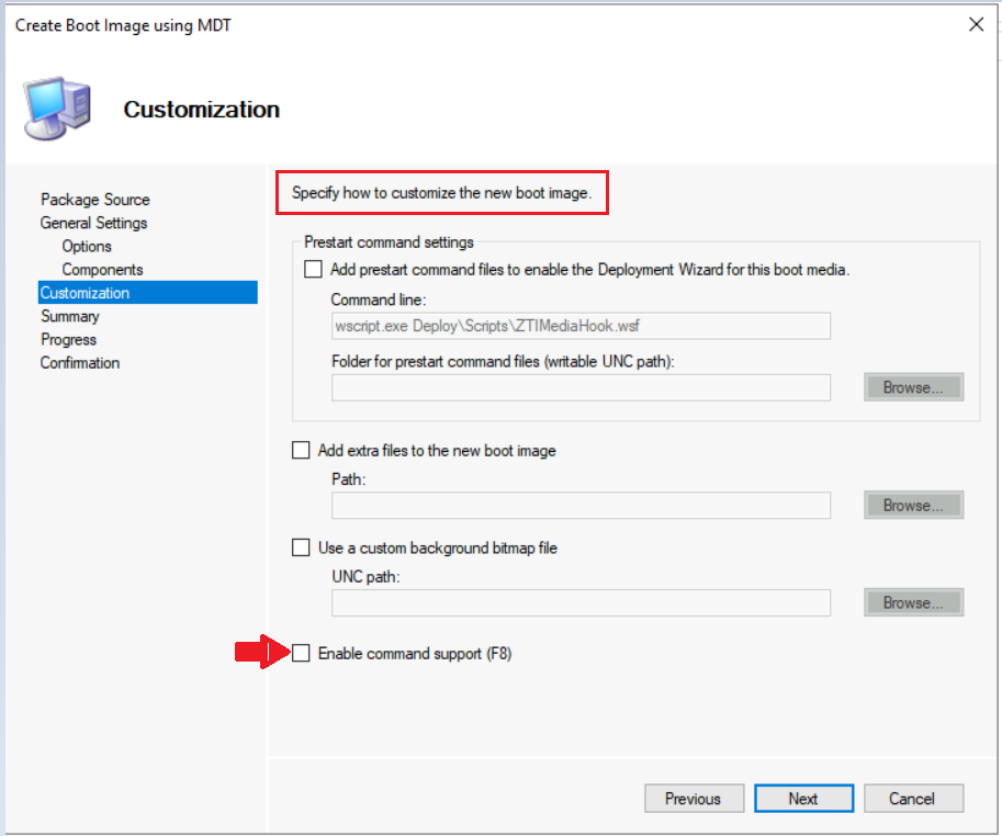 SCCM Create Custom Windows PE Boot Image Using MDT with ConfigMgr