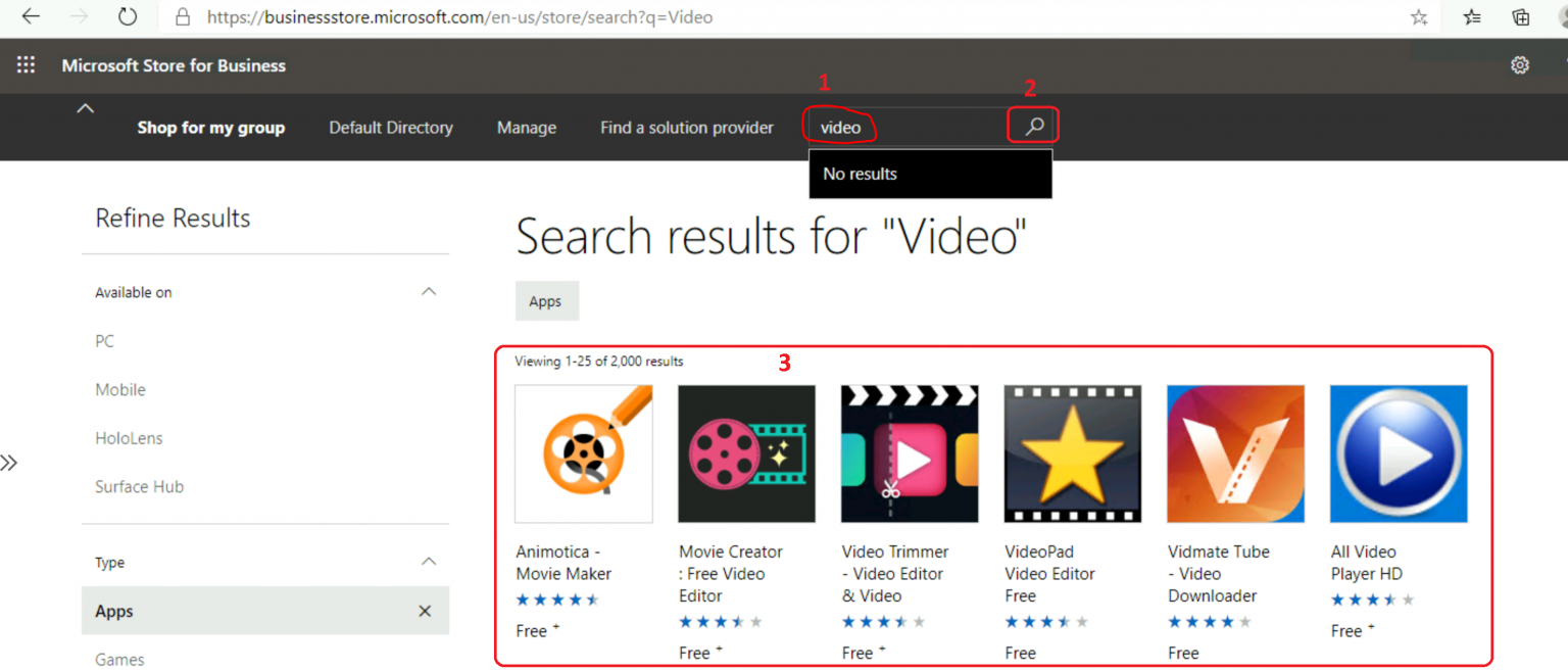 add microsoft store for business app to sccm