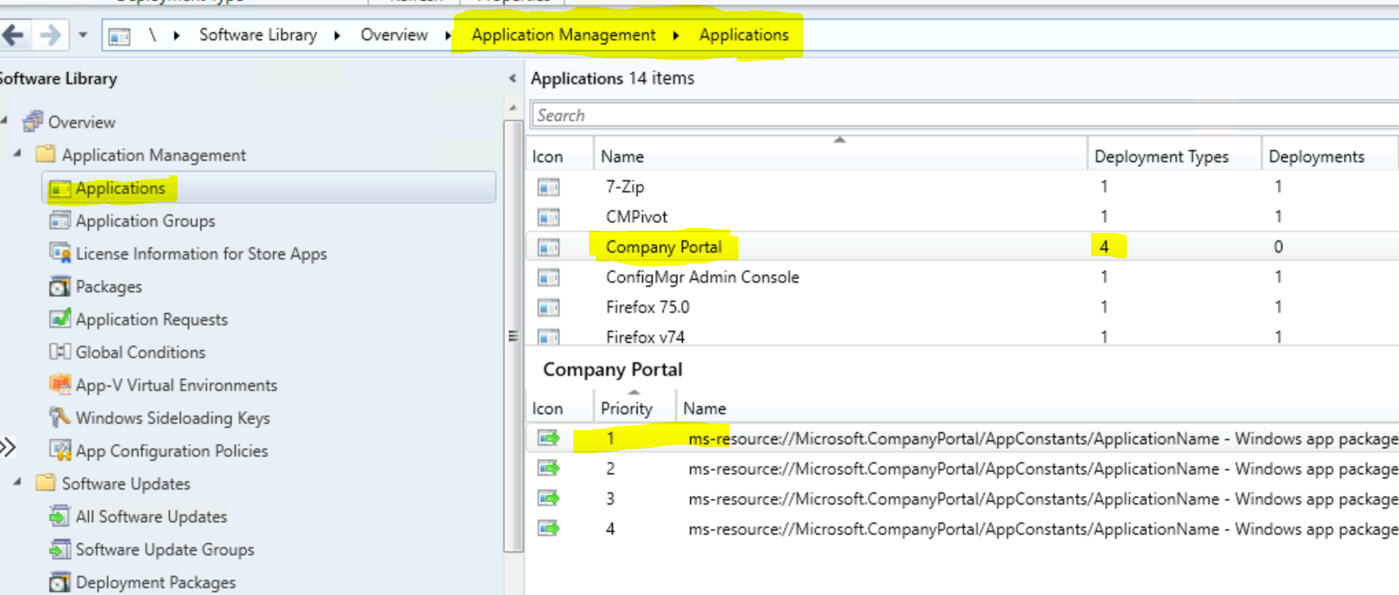 sccm install app from microsoft store