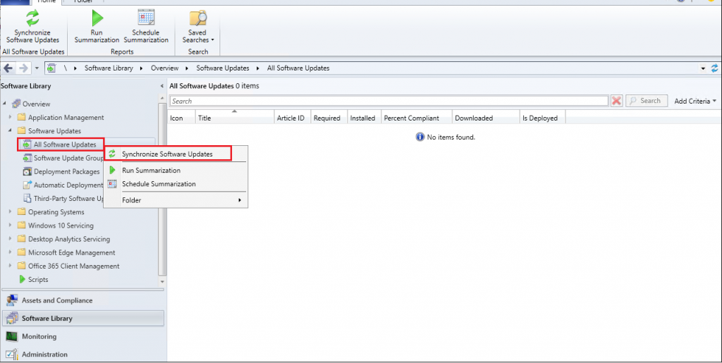 How to Sync from WSUS with SCCM Database after Manual Import to WSUS