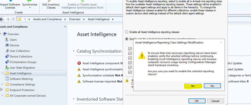 Enable ConfigMgr Asset Intelligence Hardware Inventory | SCCM Enable SCCM Asset Intelligence Hardware Inventory