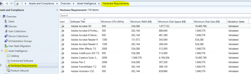 Enable SCCM Asset Intelligence Hardware Inventory