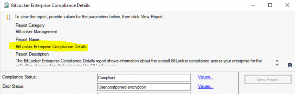 SCCM BitLocker Management Reports | Default Reports 3