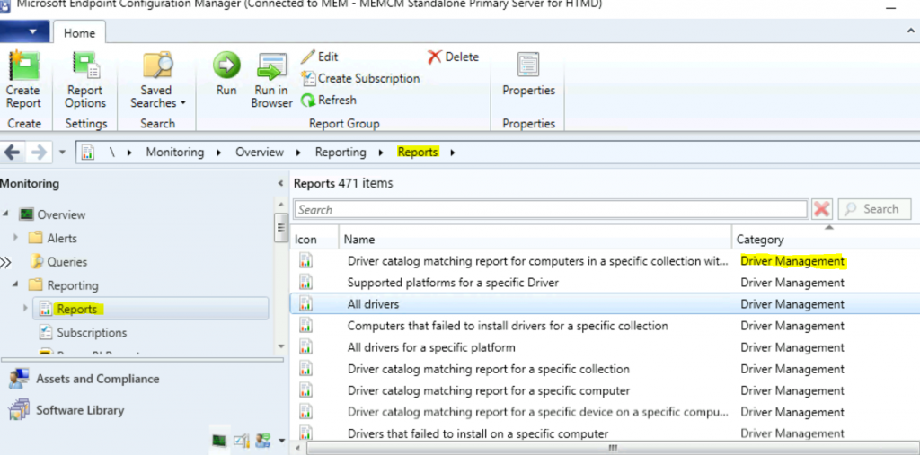 SCCM Reports on Driver Management | ConfigMgr  | Configuration Manager - Fig.1