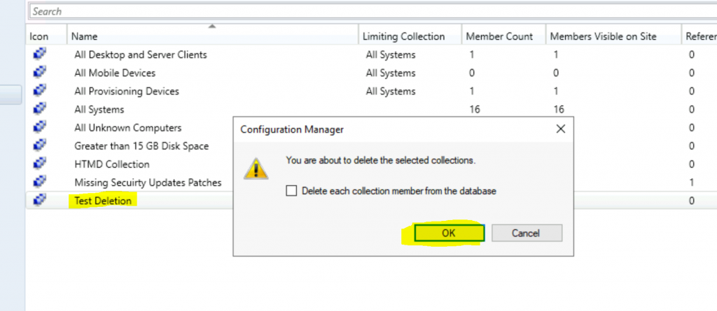 SCCM 2010 Workaround to Delete Collections Issue ConfigMgr - Fig.2