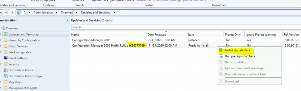 SCCM 2006 Revised Update Rollup Hotfix KB4575789 ConfigMgr - Fig.3