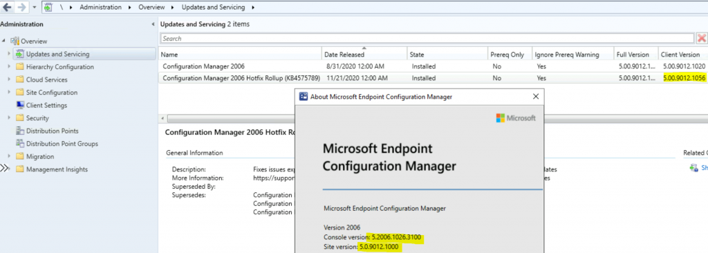 SCCM 2006 Revised Update Rollup Hotfix KB4575789 ConfigMgr 1