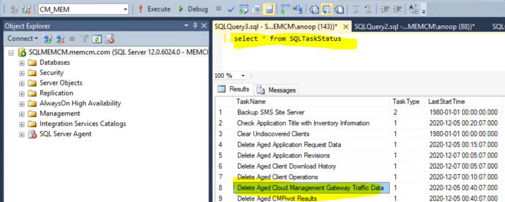 ConfigMgr Delete Aged Cloud Management Gateway Traffic Data Task | SCCM