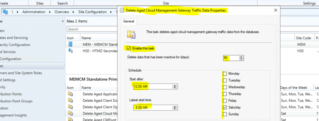 ConfigMgr Delete Aged Cloud Management Gateway Traffic Data Task | SCCM