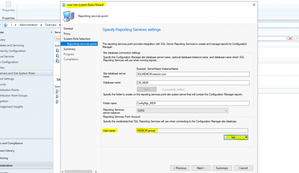 Reinstall SCCM Reporting Services Point