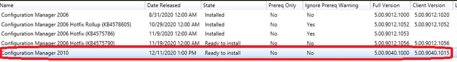 ConfigMgr 2010 Version Details | SCCM - Fig.1