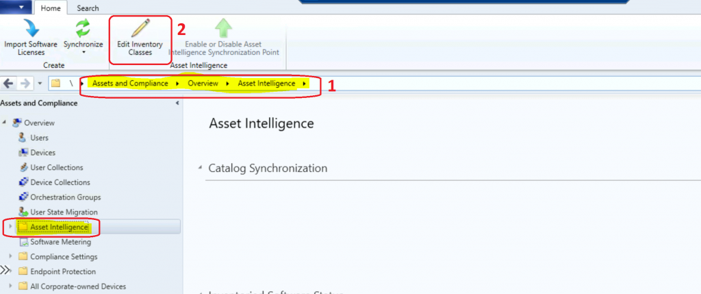 Enable SCCM Asset Intelligence Hardware Inventory