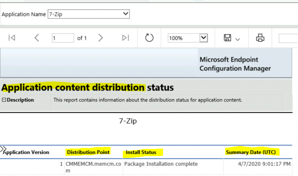 ConfigMgr Reports Application Package Distribution | Default  | SCCM