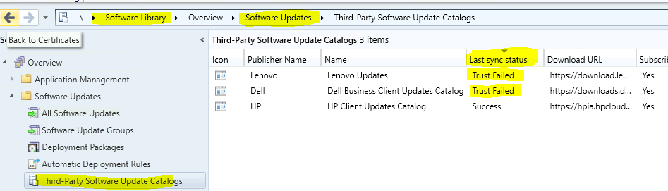 Fix SCCM Third-Party Updates Trust Failed Issue