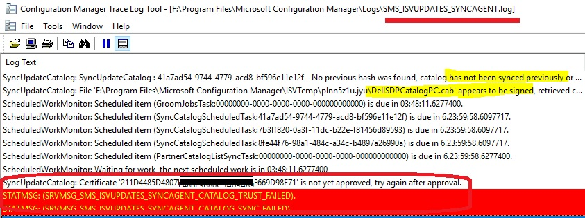 Fix ConfigMgr Third-Party Updates Last Sync Status Trust Failed | SCCM
