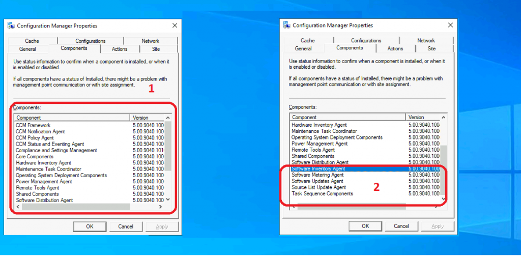 ConfigMgr Client Component Status | Installed | Enabled | Disabled | SCCM