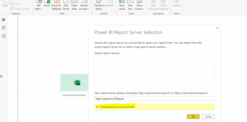 Fix ConfigMgr Power BI Report Unexpected Error | SCCM | Configuration Manager - Fig.1