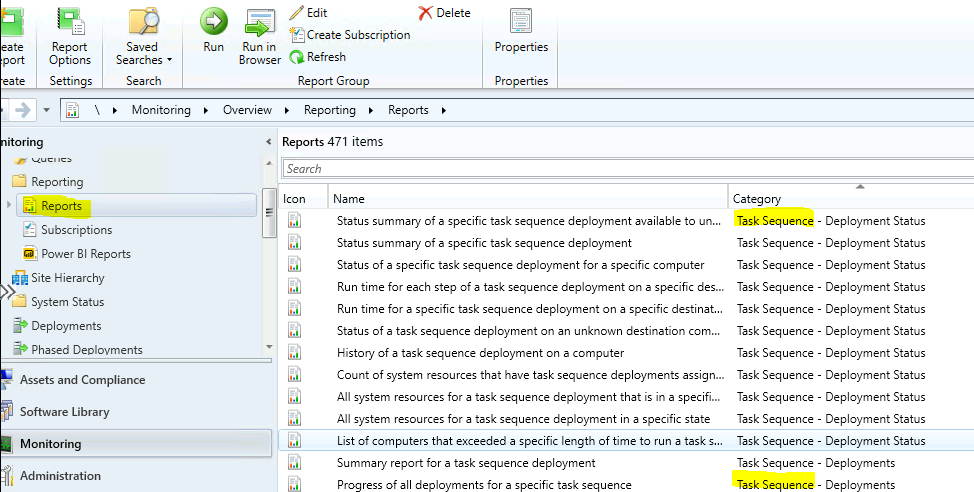 ConfigMgr Reports Task Sequence | Default | SCCM