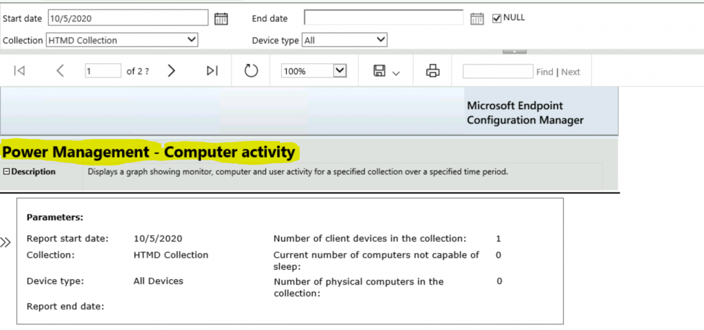 ConfigMgr Reports Power Management | Default | SCCM