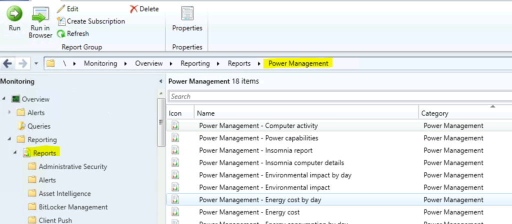 ConfigMgr Reports Power Management | Default | SCCM