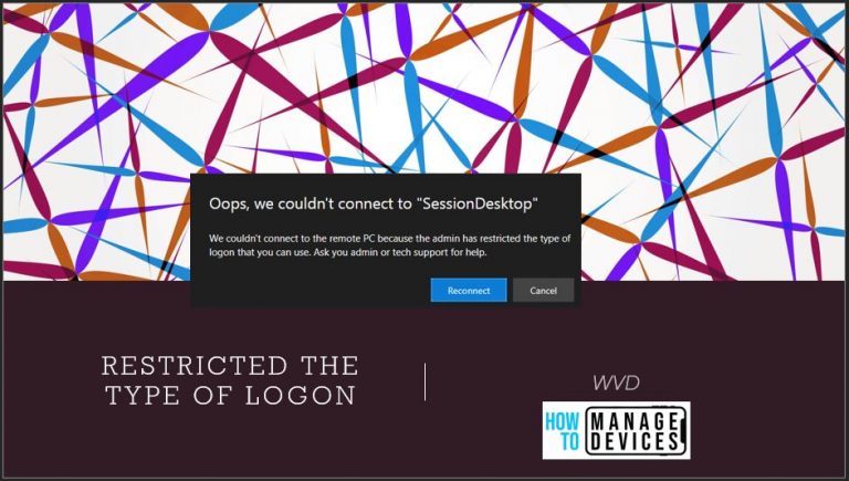 WVD Restricted the Type of Logon