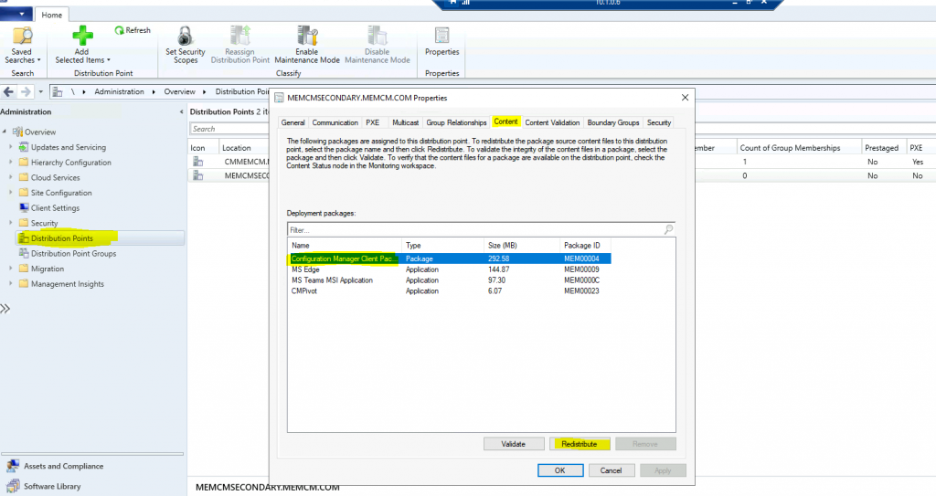 ConfigMgr Redistribute Content to Distribution Point | SCCM | Package