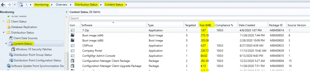 Best way to Find Package Size from ConfigMgr Console | SCCM