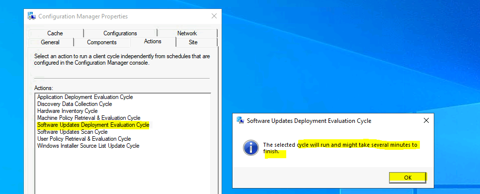 ConfigMgr Software Updates Deployment Evaluation Cycle | Client Action | SCCM