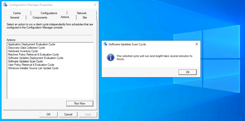 ConfigMgr Software Updates Scan Cycle Client Action | SCCM