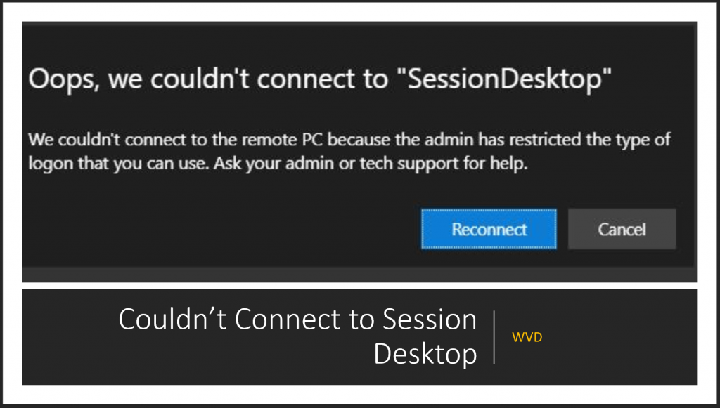 Fix AVD Couldn't Connect to Session Desktop | Admin has Restricted the Type of Logon