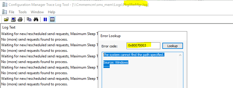 Fix SCCM SendFiles Failed 0x80070003 Error | ConfigMgr | Configuration Manager | Endpoint Manager 1