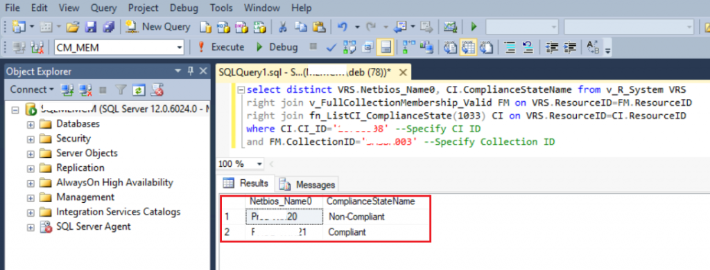 SQL Query for SCCM Configuration Baselines Results | ConfigMgr