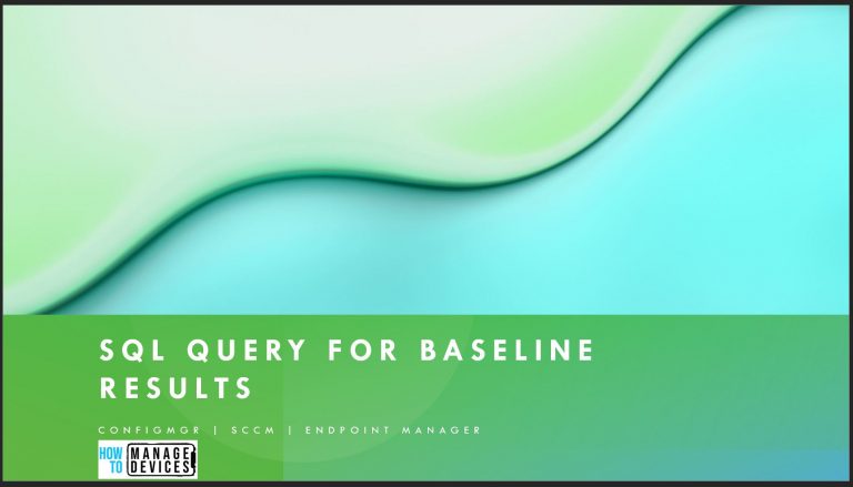 SQL Query for Configuration Baseline