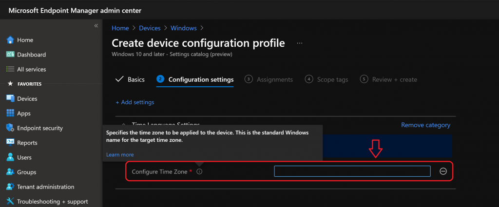 How to Set Time Zone for WVD VMs with Endpoint Manager | Intune Policies | Settings Catalog